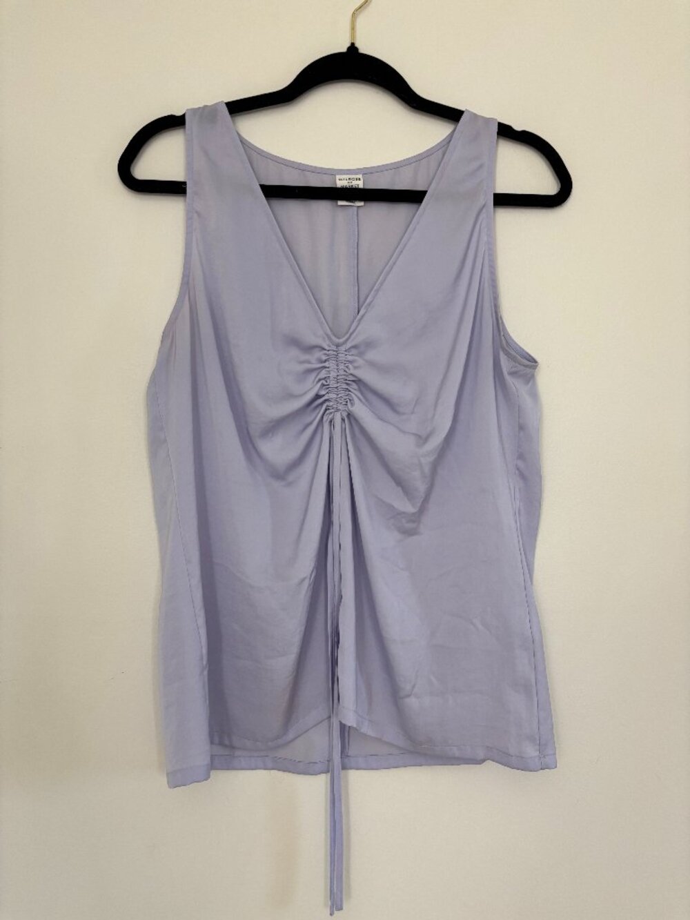 Melrose and Market Lavender Sleeveless Tie Front Blouse Medium